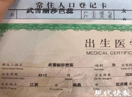 在南昌，一位母亲为她的女儿起名“武雪丽莎芭蕊”。-小胖资源分享网